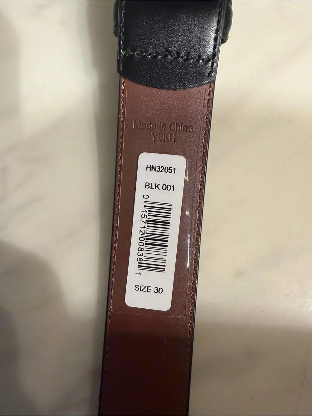 Original Penguin Men’s Black Leather Dress Belt Size 30 Gunmetal Buckle
